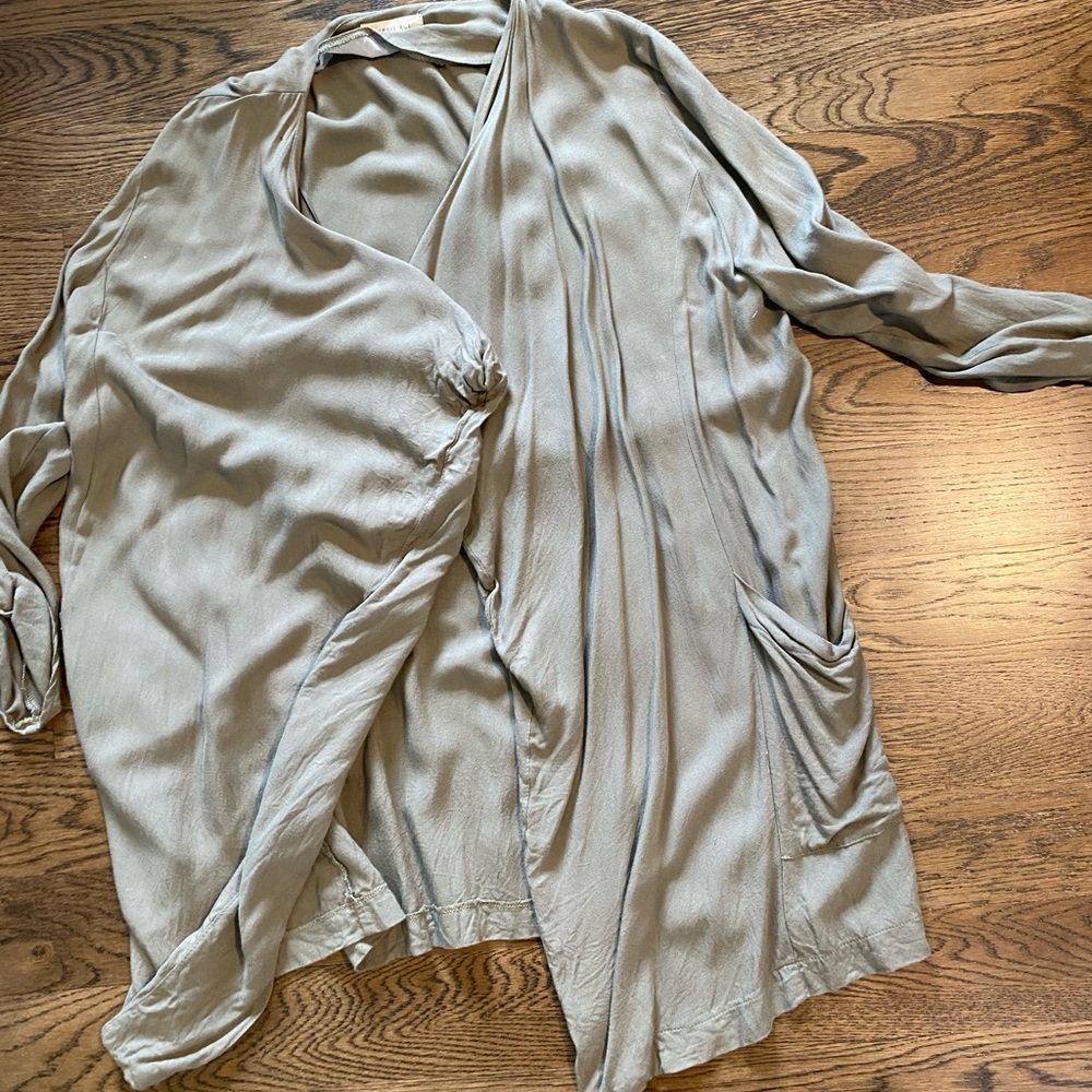 Olive open front cardigan